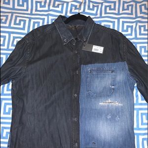 Diesel Long Sleeve Buttonup Shirt Sz XXL BLU DEMIN